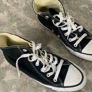 Black High-Top Sneakers with White Laces